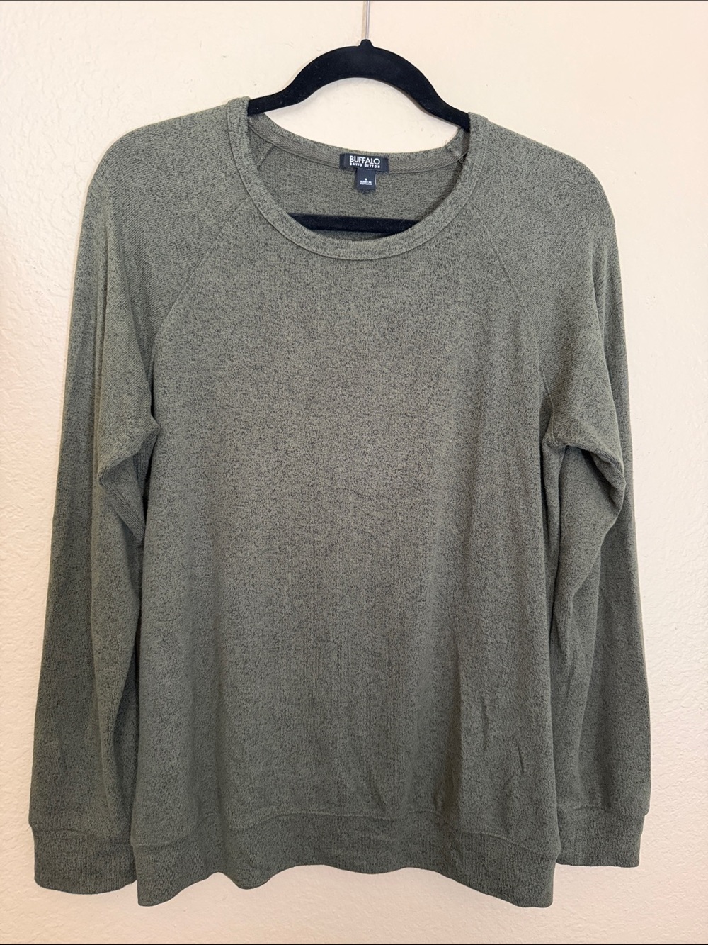 Buffalo Olive Green Crewneck Sweatshirt- Small